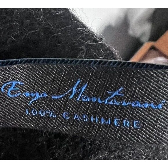 Enya Mantanani 100% Cashmere Scarf Gray Red Paisley Floral Fringe Soft/Warm - Picture 7 of 7